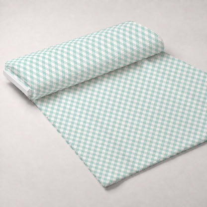 Seafoam Gingham Pattern 11 Minky Fabric