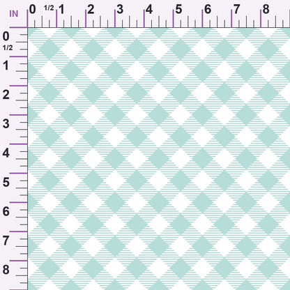Seafoam Gingham Pattern 11 Minky Fabric