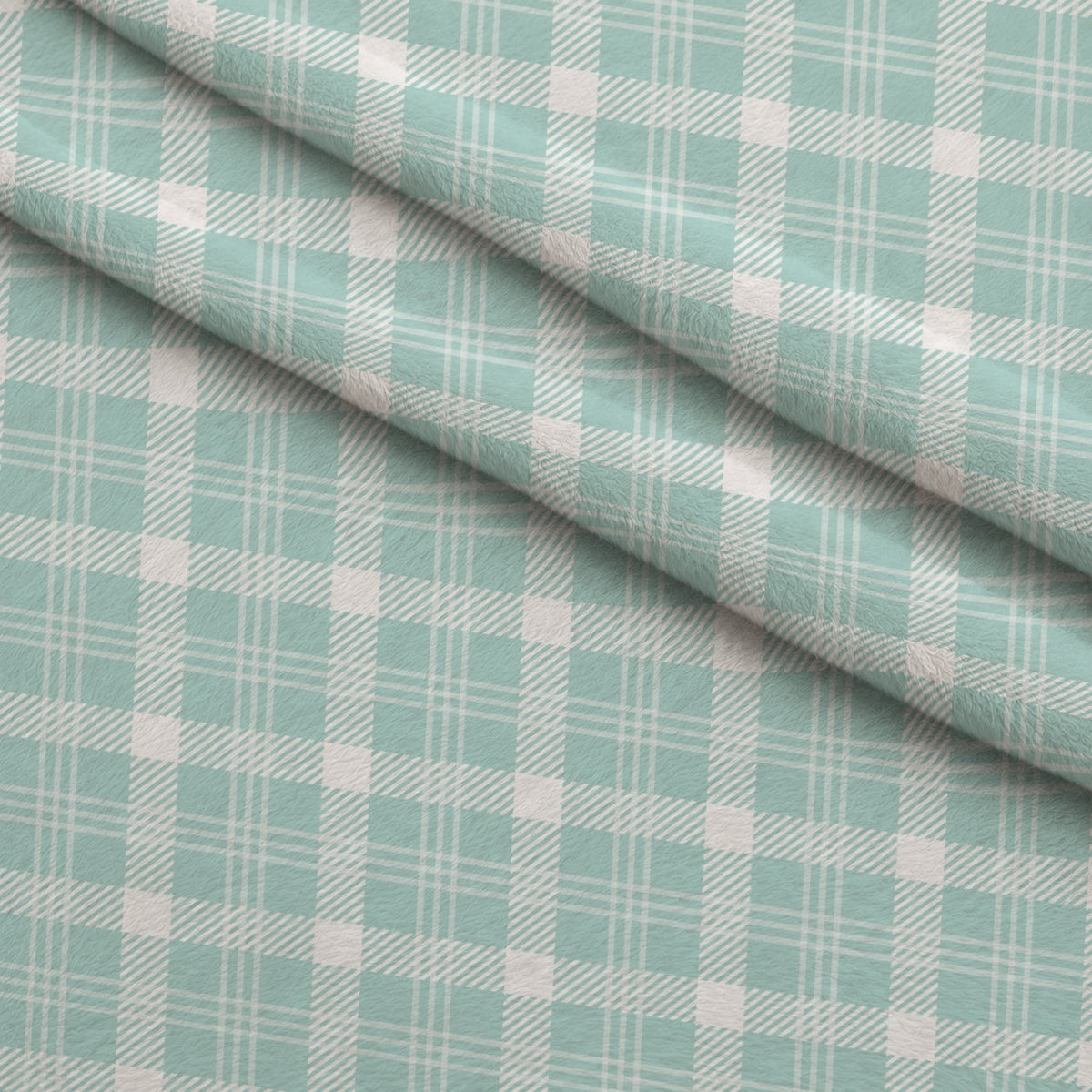 Seafoam Gingham Pattern 12 Minky Fabric