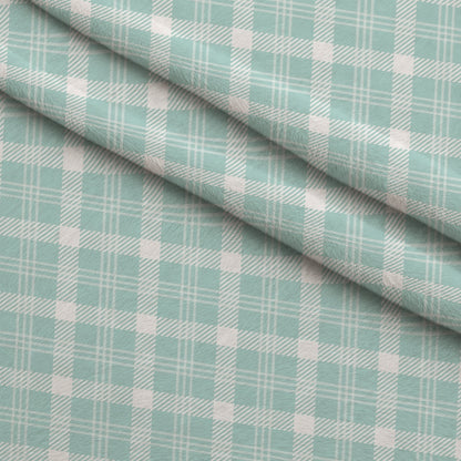 Seafoam Gingham Pattern 12 Minky Fabric