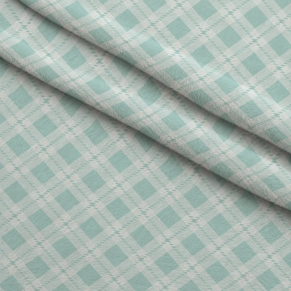 Seafoam Gingham Pattern 14 Minky Fabric