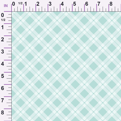 Seafoam Gingham Pattern 14 Minky Fabric