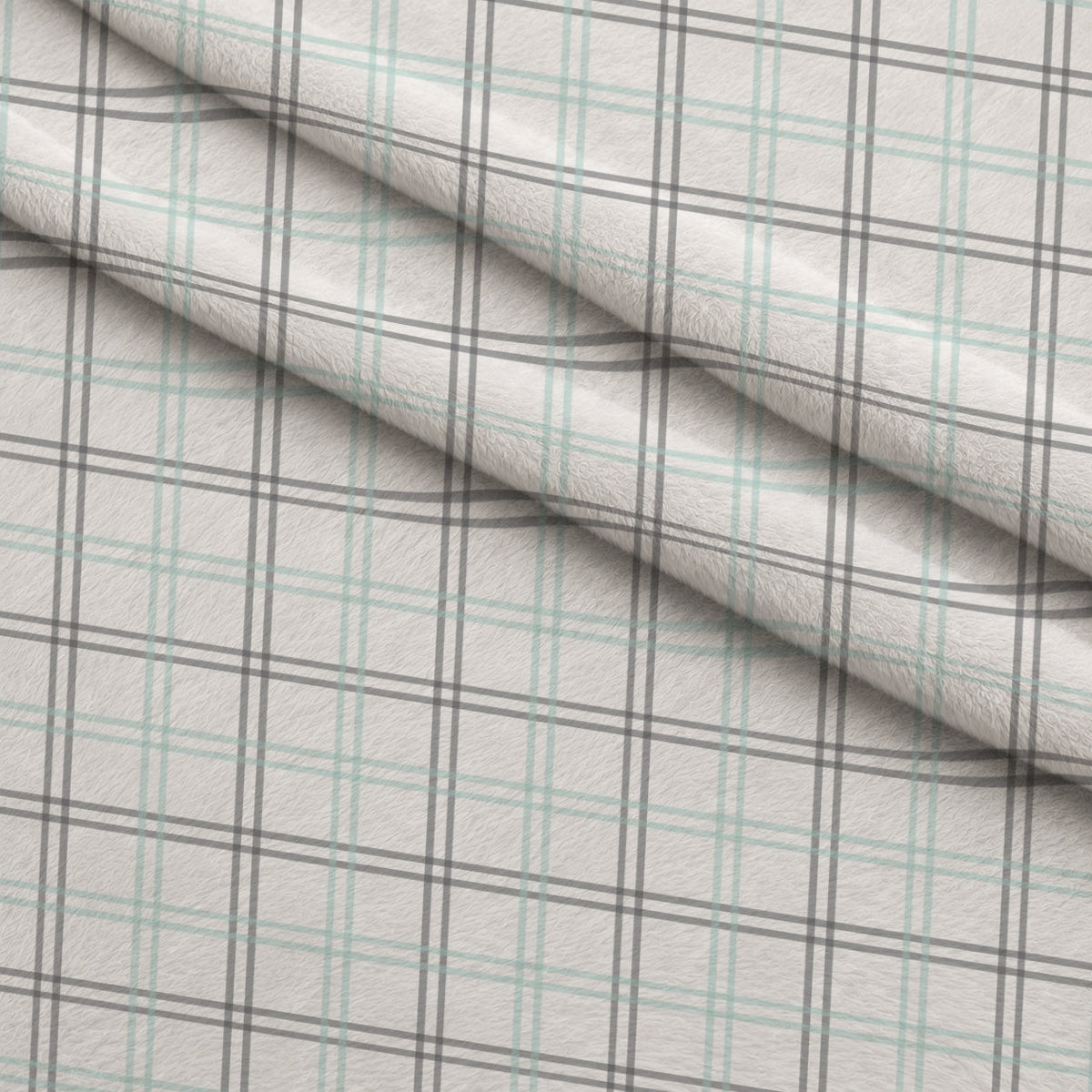 Seafoam Gingham Pattern 16 Minky Fabric
