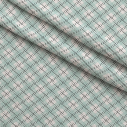 Seafoam Gingham Pattern 17 Minky Fabric