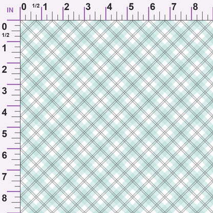 Seafoam Gingham Pattern 17 Minky Fabric
