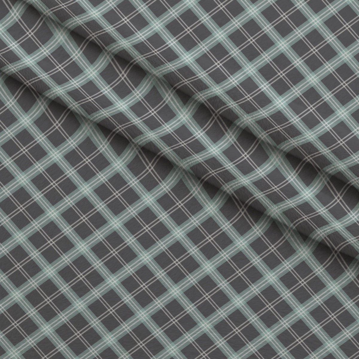 Seafoam Gingham Pattern 18 Minky Fabric