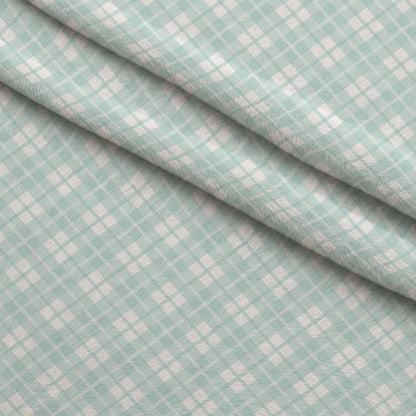 Seafoam Gingham Pattern 2 Minky Fabric