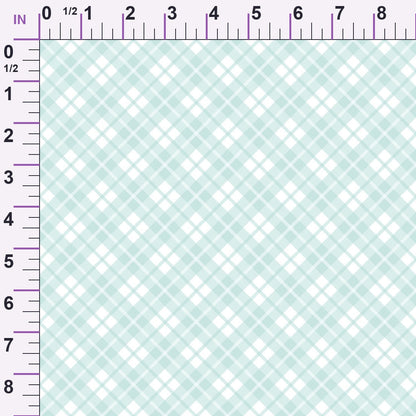 Seafoam Gingham Pattern 2 Minky Fabric