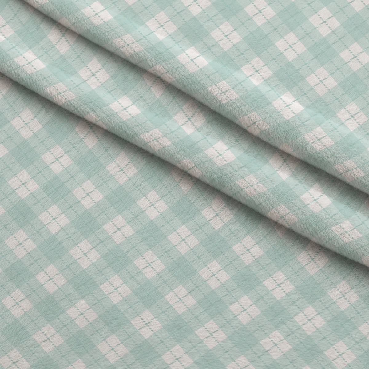 Seafoam Gingham Pattern 20 Minky Fabric