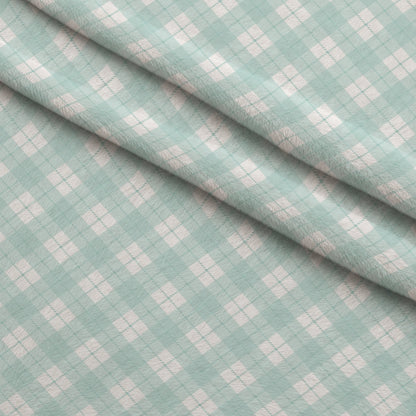 Seafoam Gingham Pattern 20 Minky Fabric