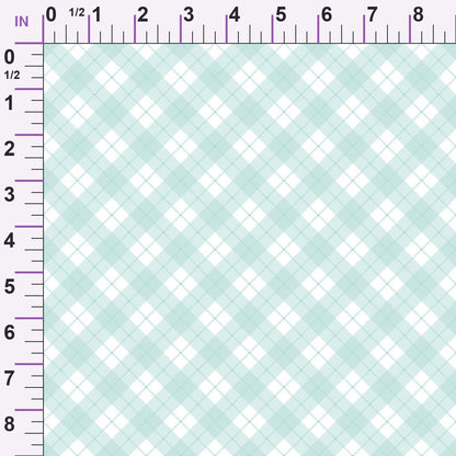 Seafoam Gingham Pattern 20 Minky Fabric