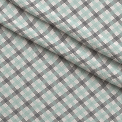 Seafoam Gingham Pattern 3 Minky Fabric