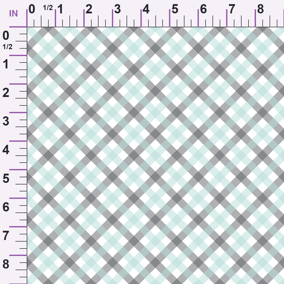 Seafoam Gingham Pattern 3 Minky Fabric