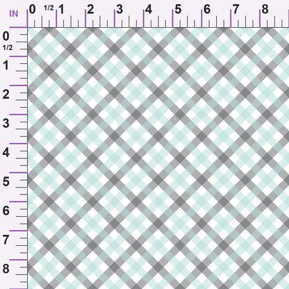 Seafoam Gingham Pattern 3 Minky Fabric
