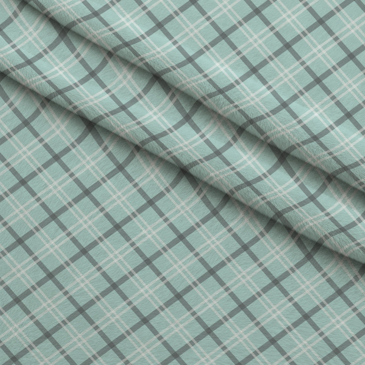 Seafoam Gingham Pattern 4 Minky Fabric
