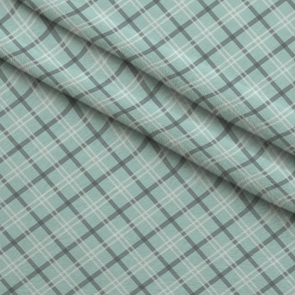 Seafoam Gingham Pattern 4 Minky Fabric