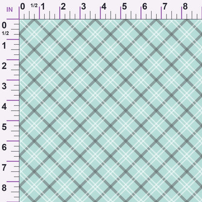 Seafoam Gingham Pattern 4 Minky Fabric