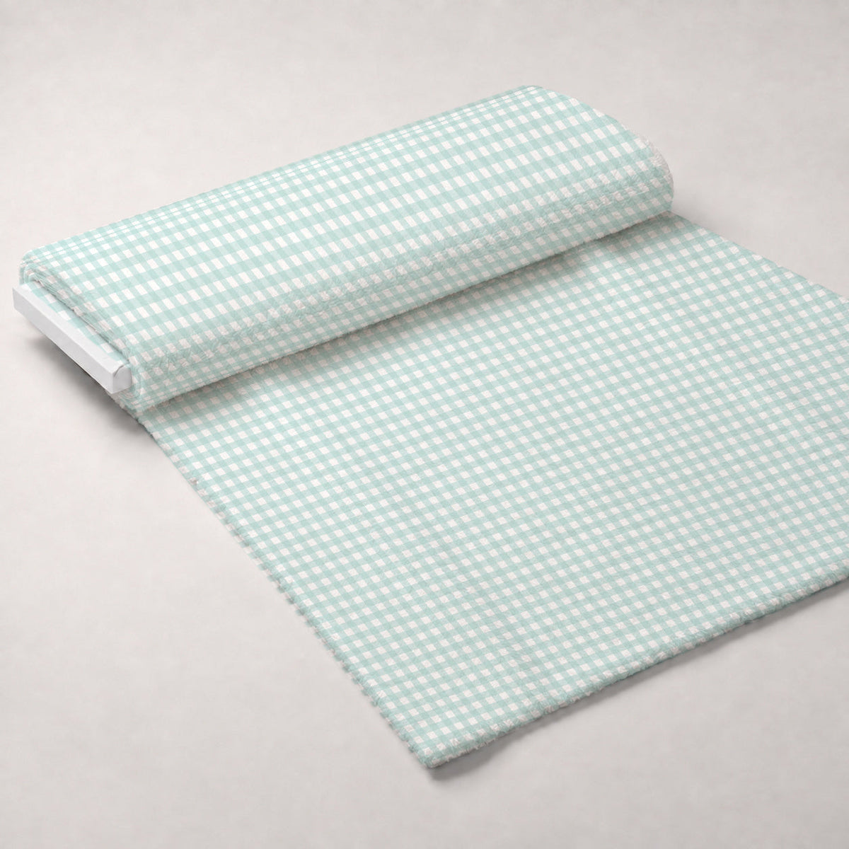 Seafoam Gingham Pattern 6 Minky Fabric
