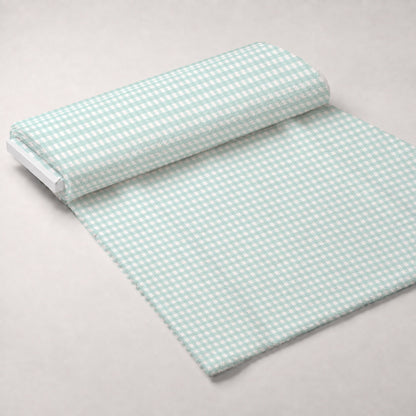 Seafoam Gingham Pattern 6 Minky Fabric