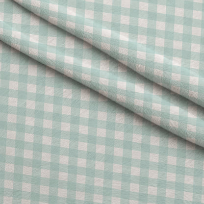 Seafoam Gingham Pattern 6 Minky Fabric