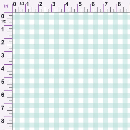 Seafoam Gingham Pattern 6 Minky Fabric