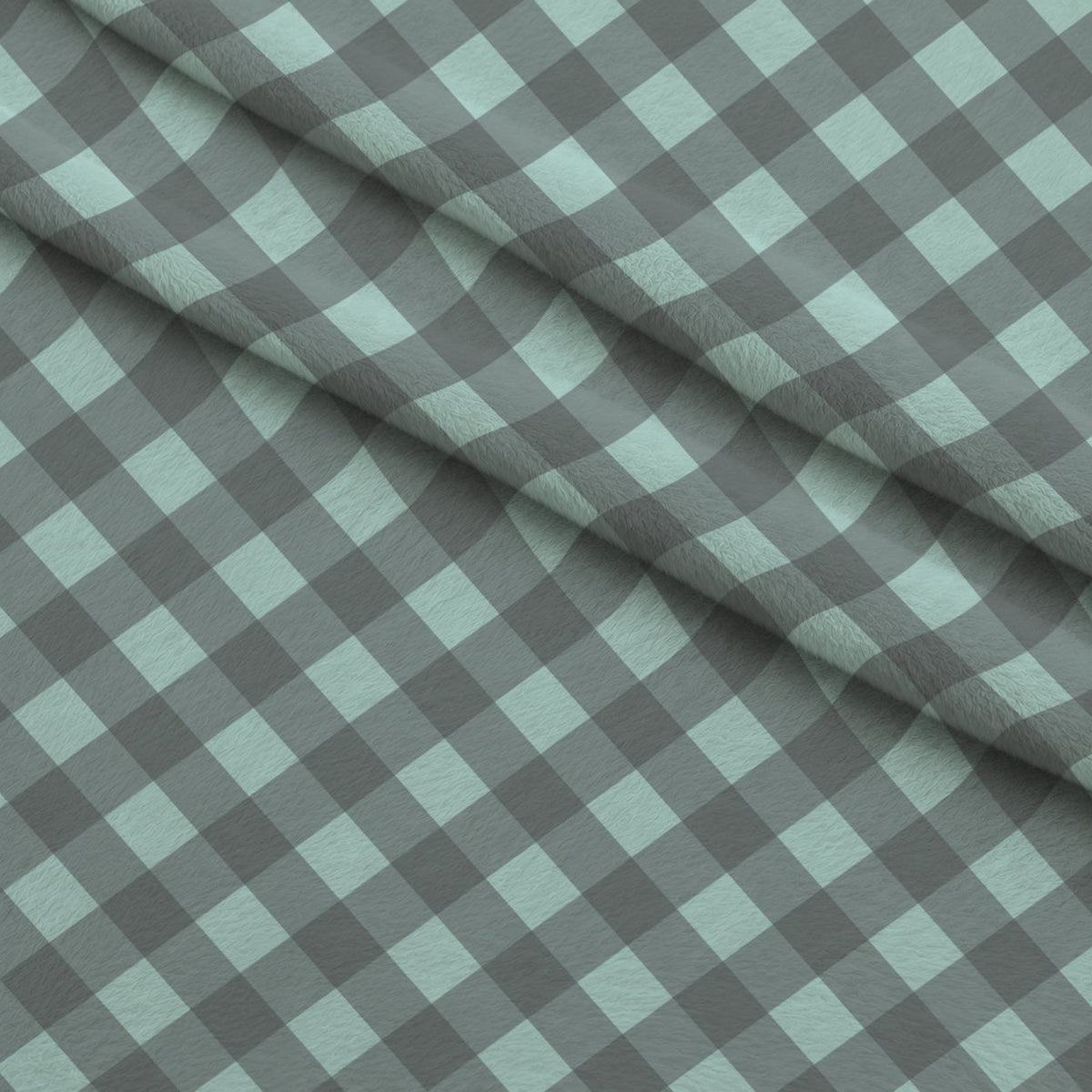 Seafoam Gingham Pattern 7 Minky Fabric