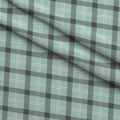 Seafoam Gingham Pattern 9 Minky Fabric