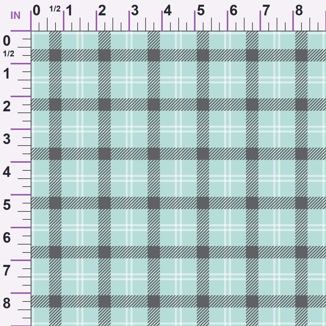 Seafoam Gingham Pattern 9 Minky Fabric