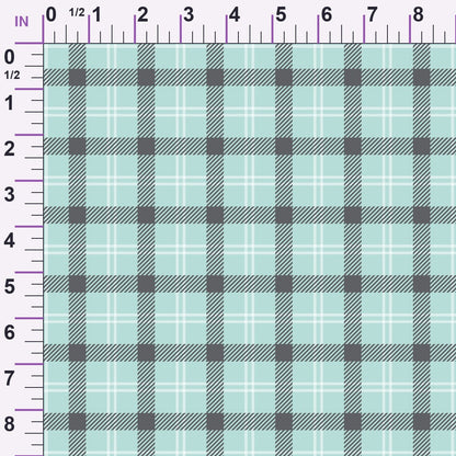 Seafoam Gingham Pattern 9 Minky Fabric
