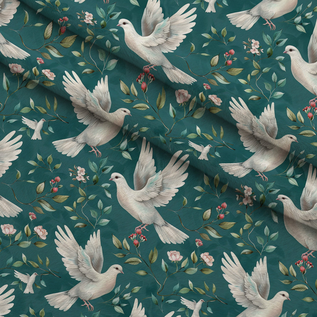 Seafoam Scrollwork Pattern 1 Minky Fabric