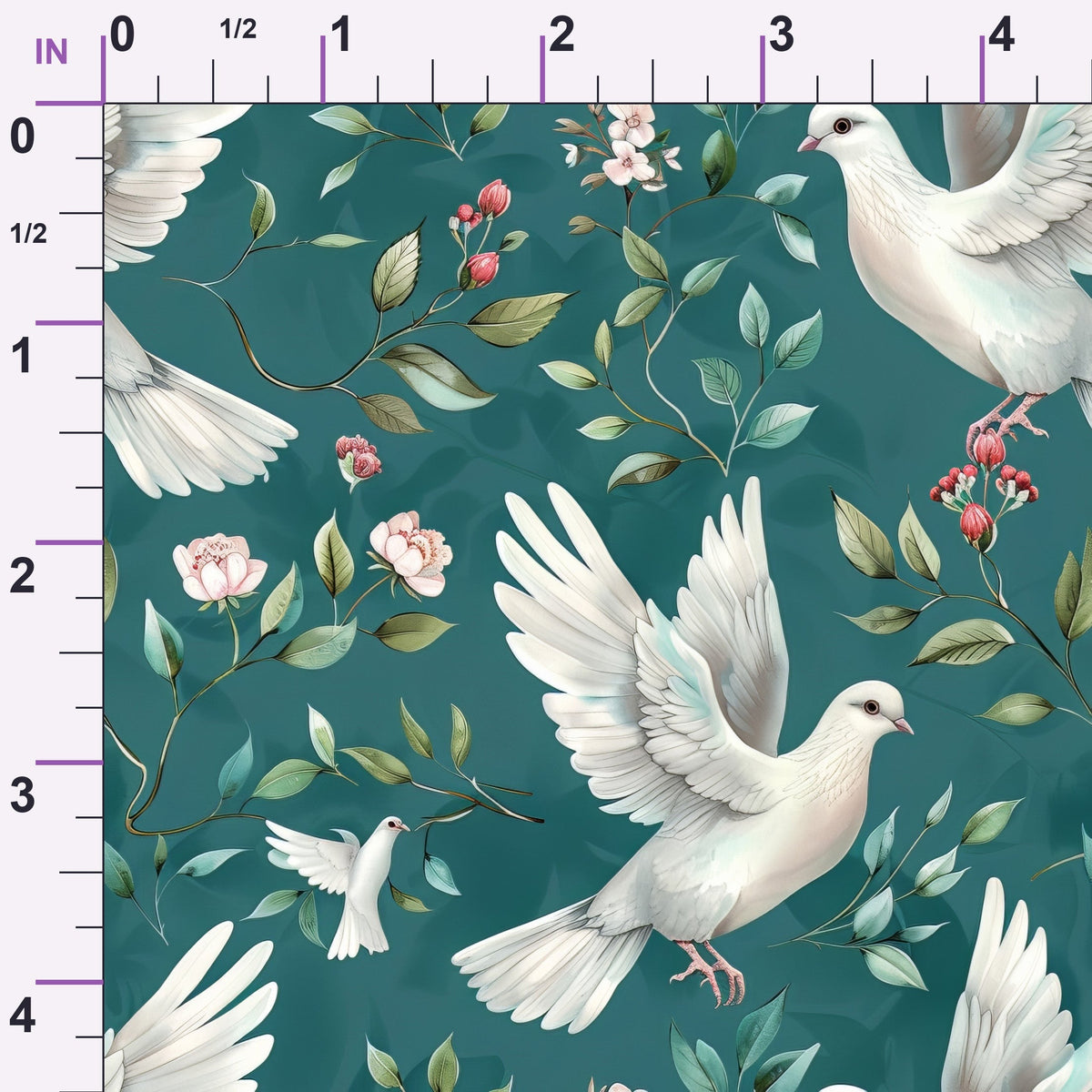 Seafoam Scrollwork Pattern 1 Minky Fabric
