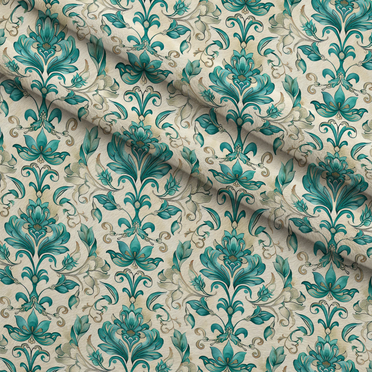 Seafoam Scrollwork Pattern 10 Minky Fabric