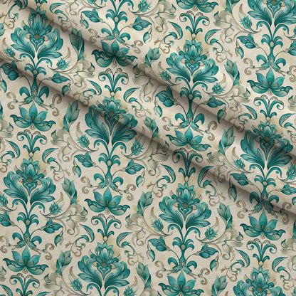 Seafoam Scrollwork Pattern 10 Minky Fabric