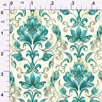 Seafoam Scrollwork Pattern 10 Minky Fabric