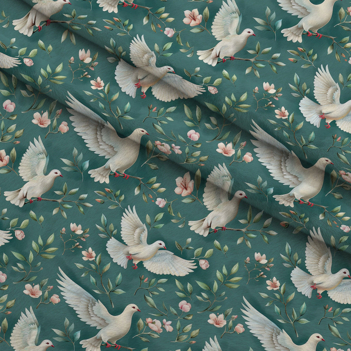 Seafoam Scrollwork Pattern 2 Minky Fabric