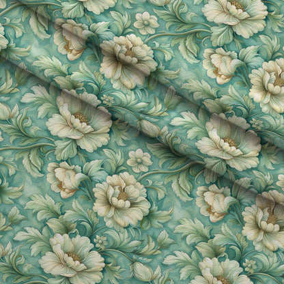 Seafoam Scrollwork Pattern 3 Minky Fabric