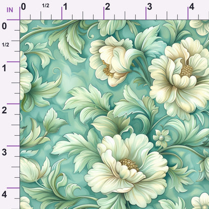Seafoam Scrollwork Pattern 3 Minky Fabric