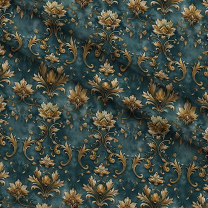 Seafoam Scrollwork Pattern 4 Minky Fabric