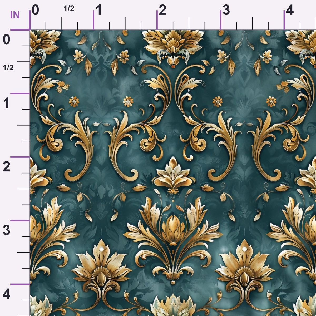 Seafoam Scrollwork Pattern 4 Minky Fabric