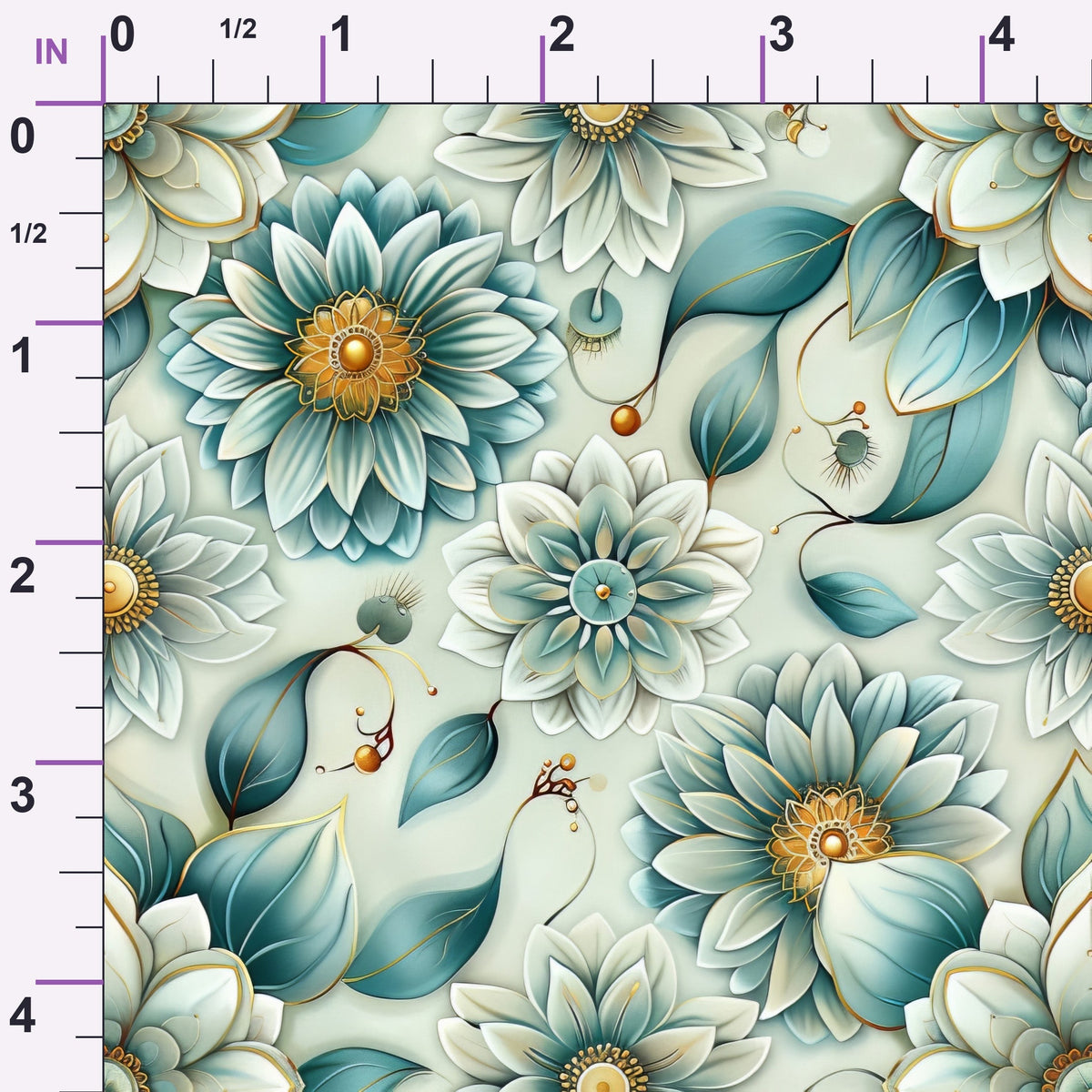 Seafoam Scrollwork Pattern 5 Minky Fabric