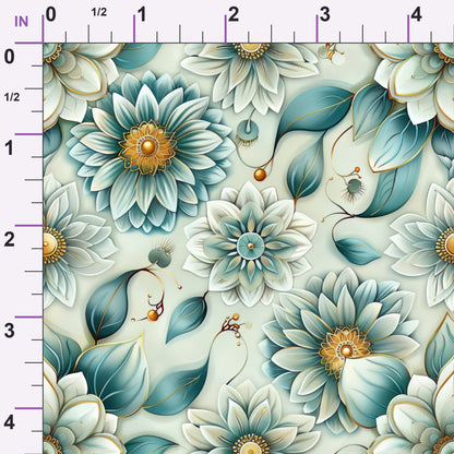 Seafoam Scrollwork Pattern 5 Minky Fabric