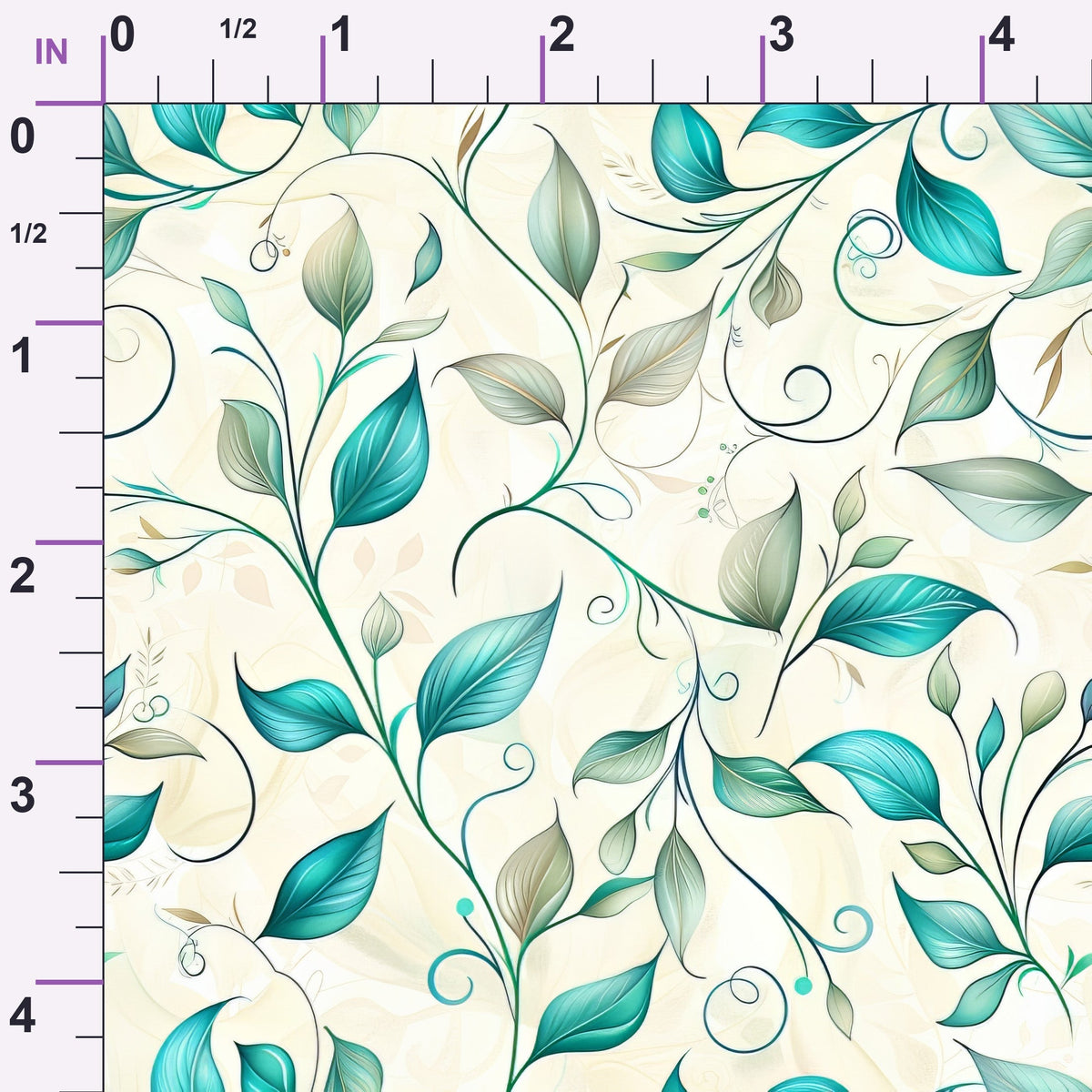 Seafoam Scrollwork Pattern 6 Minky Fabric