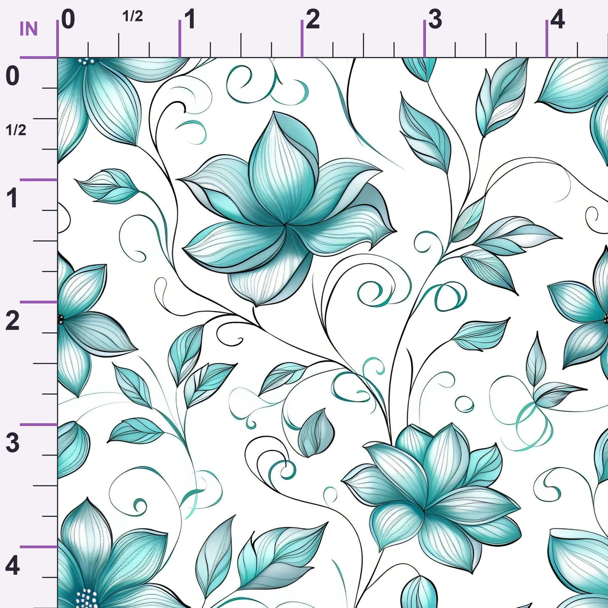 Seafoam Scrollwork Pattern 7 Minky Fabric