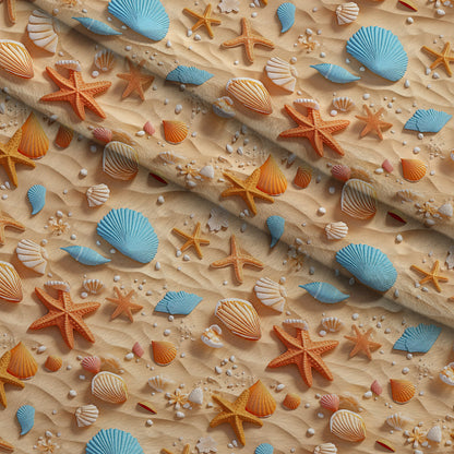 Seashell Shores Pattern 1 Minky Fabric