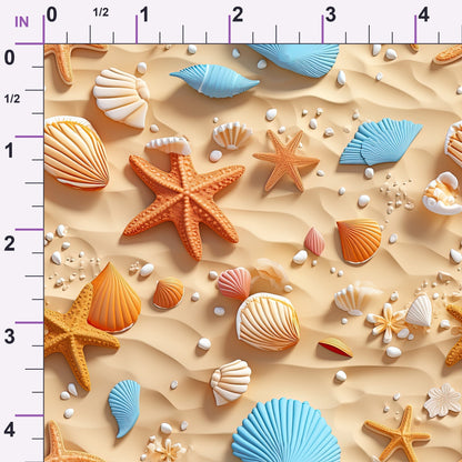 Seashell Shores Pattern 1 Minky Fabric