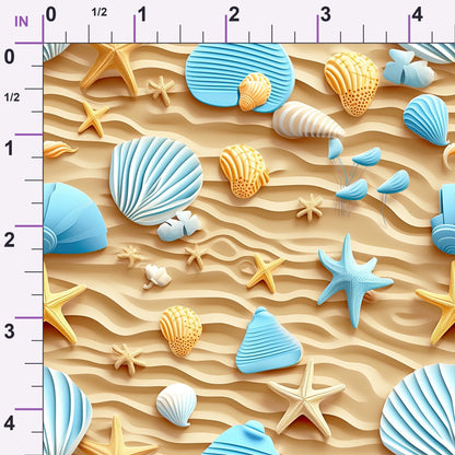 Seashell Shores Pattern 2 Minky Fabric