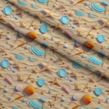 Seashell Shores Pattern 3 Minky Fabric