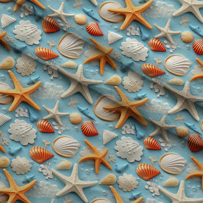 Seashell Shores Pattern 5 Minky Fabric