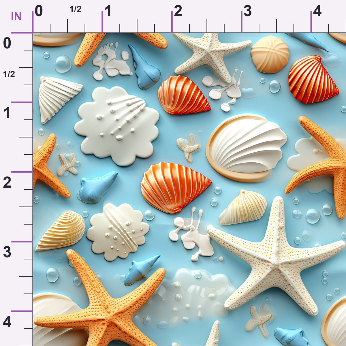Seashell Shores Pattern 5 Minky Fabric