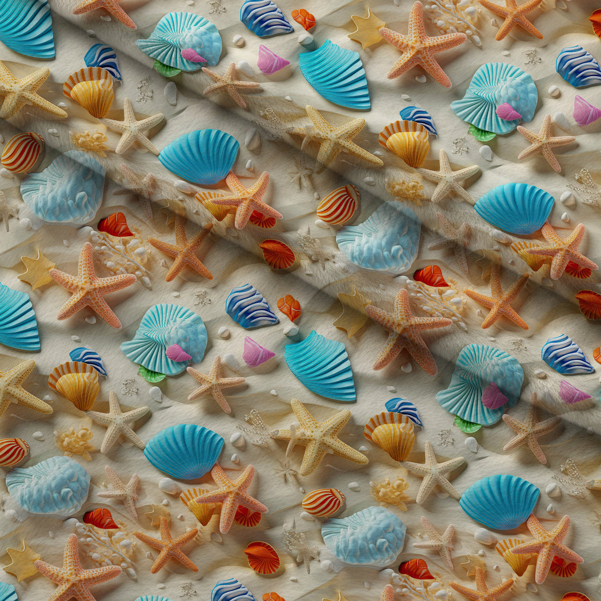 Seashell Shores Pattern 7 Minky Fabric